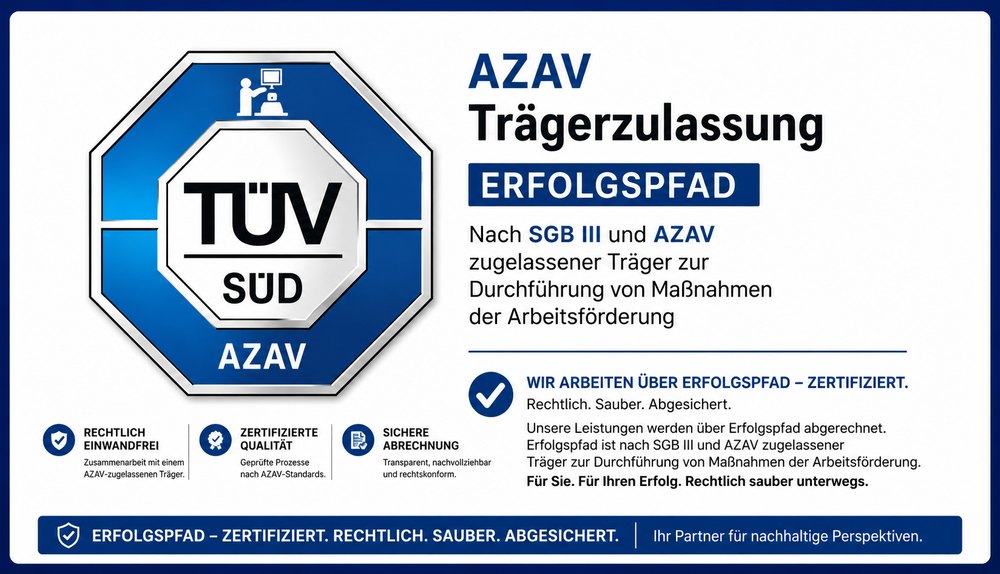 AZAV-Trägerzulassung Erfolgspfad GmbH — geprüft durch TÜV SÜD